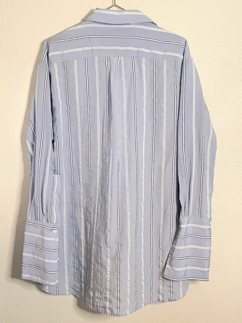 THEO The Label Euanthe Boyfriend Stripe Shirt M - Picture 3 of 12